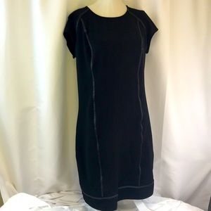 Massimo Black Dress with Faux Leather Trim Size XL